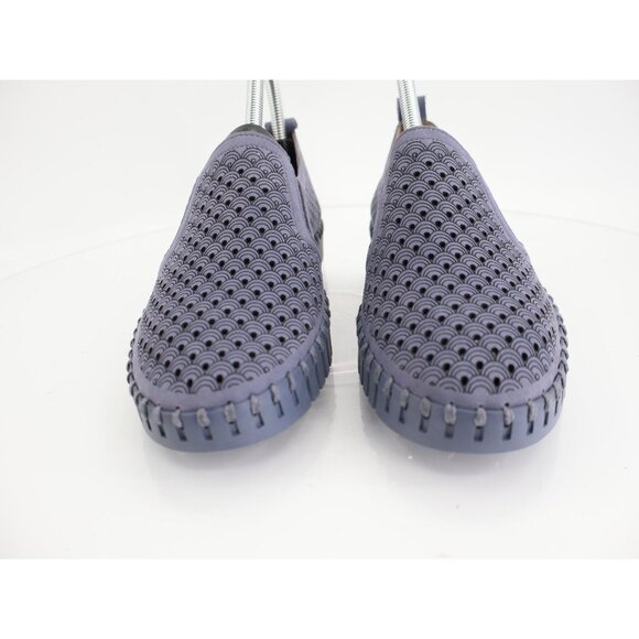 Ilse Jacobsen Tulip Flat Womens Size 39 9 Slip On Blue Perforated Fabric - Picture 2 of 11